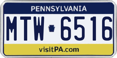 PA license plate MTW6516