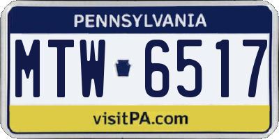 PA license plate MTW6517