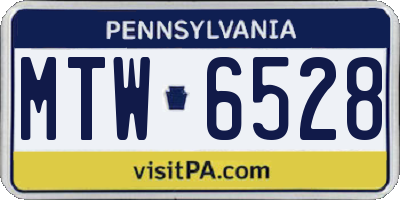 PA license plate MTW6528