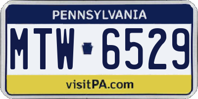 PA license plate MTW6529