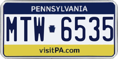 PA license plate MTW6535