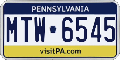 PA license plate MTW6545
