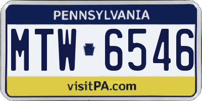 PA license plate MTW6546