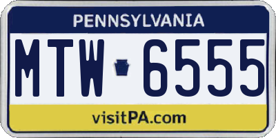 PA license plate MTW6555