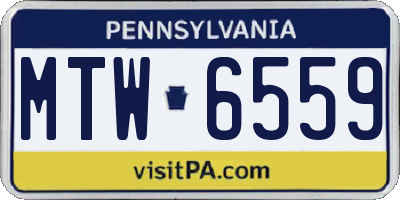 PA license plate MTW6559