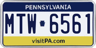 PA license plate MTW6561