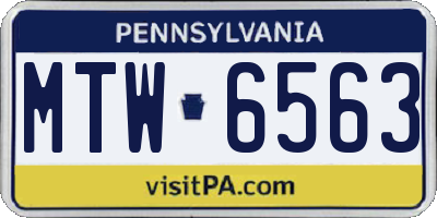 PA license plate MTW6563