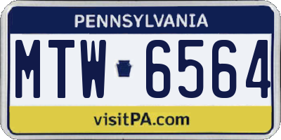 PA license plate MTW6564
