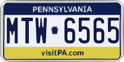 PA license plate MTW6565