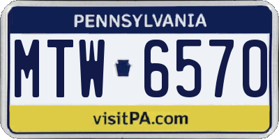 PA license plate MTW6570