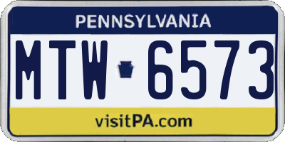 PA license plate MTW6573