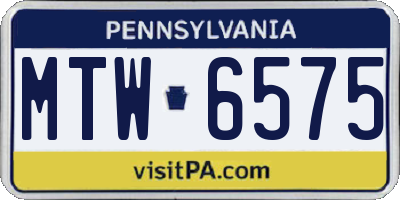PA license plate MTW6575