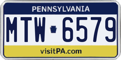 PA license plate MTW6579