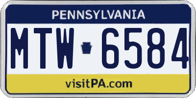 PA license plate MTW6584