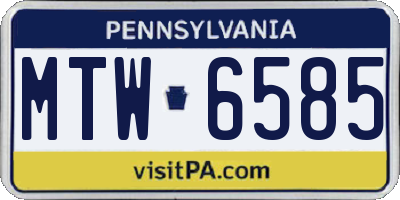 PA license plate MTW6585