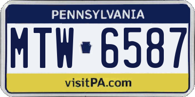 PA license plate MTW6587
