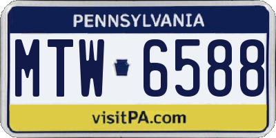 PA license plate MTW6588