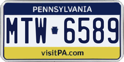 PA license plate MTW6589