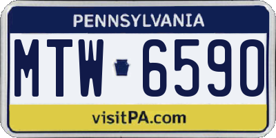 PA license plate MTW6590