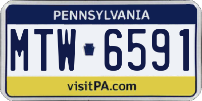 PA license plate MTW6591