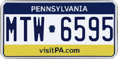 PA license plate MTW6595
