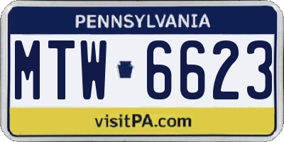 PA license plate MTW6623