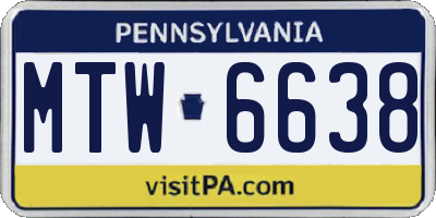 PA license plate MTW6638