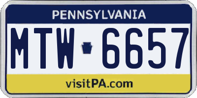 PA license plate MTW6657