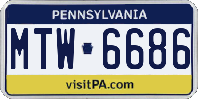 PA license plate MTW6686
