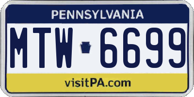 PA license plate MTW6699