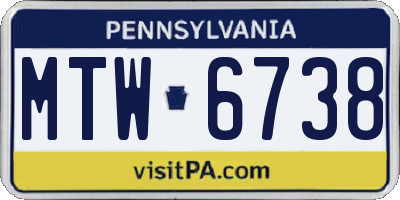 PA license plate MTW6738