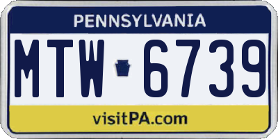PA license plate MTW6739