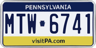 PA license plate MTW6741