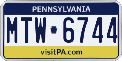 PA license plate MTW6744