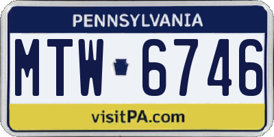 PA license plate MTW6746