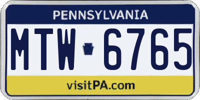 PA license plate MTW6765