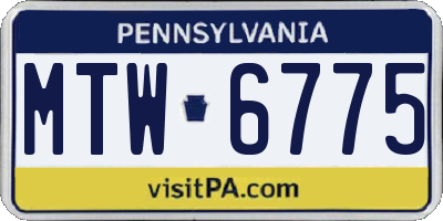 PA license plate MTW6775