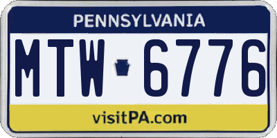 PA license plate MTW6776