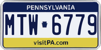 PA license plate MTW6779