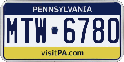 PA license plate MTW6780