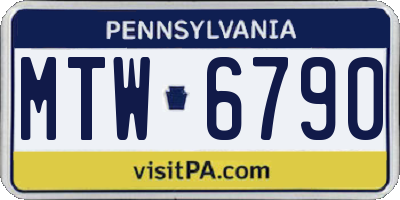 PA license plate MTW6790