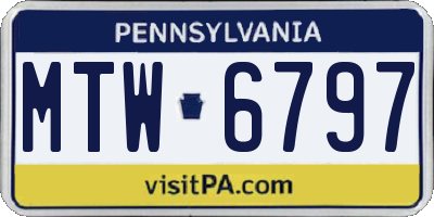 PA license plate MTW6797