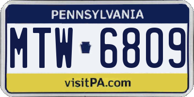 PA license plate MTW6809