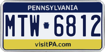 PA license plate MTW6812
