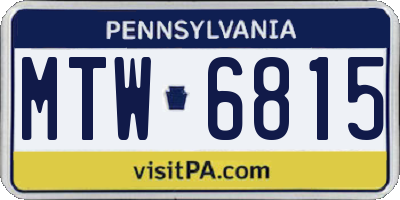 PA license plate MTW6815