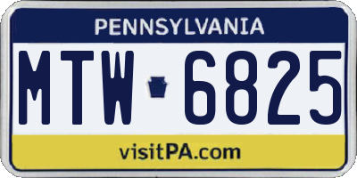 PA license plate MTW6825