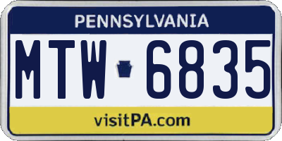 PA license plate MTW6835