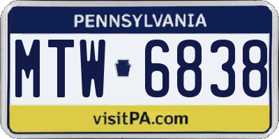 PA license plate MTW6838