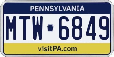 PA license plate MTW6849