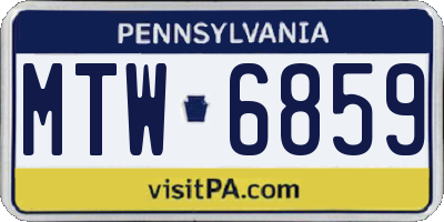 PA license plate MTW6859